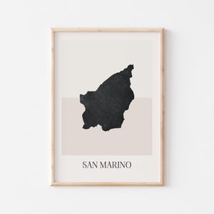San Marino Map Poster, San Marino Print, San Marino Map Print Minimalist Boho Wall Art, San Marino Art Print Decor For Home or Gift