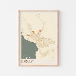 Poster della mappa di Maracay, stampa di Maracay, poster di Maracay, arte della parete di Maracay, Venezuela, regalo di viaggio, arredamento Boho