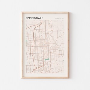 Springdale Map Poster, Springdale Print, Springdale Poster, Springdale Wall Art, Arkansas, Travel Gift, Farmhouse Wall Decor, Office Poster