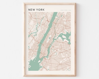 New York Map Poster, New York Wandkunst, New York City Map, New York Poster, New York Print, New York Travel, New York USA, New York Map