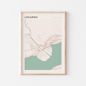 Affiche de carte de Locarno, impression de Locarno, affiche de Locarno, art mural de Locarno, Suisse, cadeau de voyage, impression minimaliste