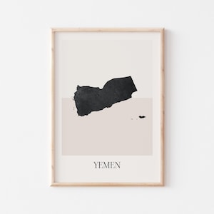 Yemen Map Poster, Yemen Print, Yemen Map Print Minimalist Boho Wall Art, Yemen Art Print Decor For Home or Gift
