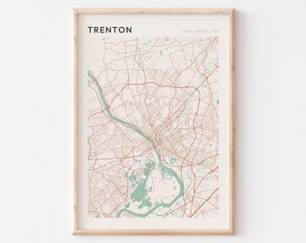 Trenton Map Poster, Trenton Print, Trenton Poster, Trenton Wall Art, New Jersey, Travel Gift, Minimalist Wall Art
