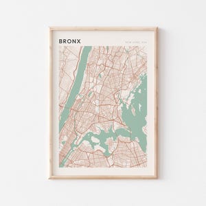 Bronx Map Poster, Bronx Print, Bronx Poster, Bronx Wall Art, New York, Travel Gift, Scandi Poster