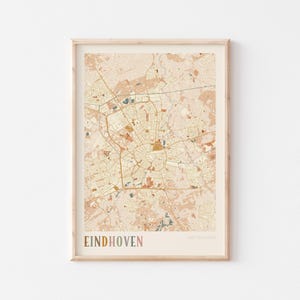 Affiche de carte d'Eindhoven, impression d'Eindhoven, affiche d'Eindhoven, art mural Eindhoven, Pays-Bas, cadeau de voyage, art mural bohème