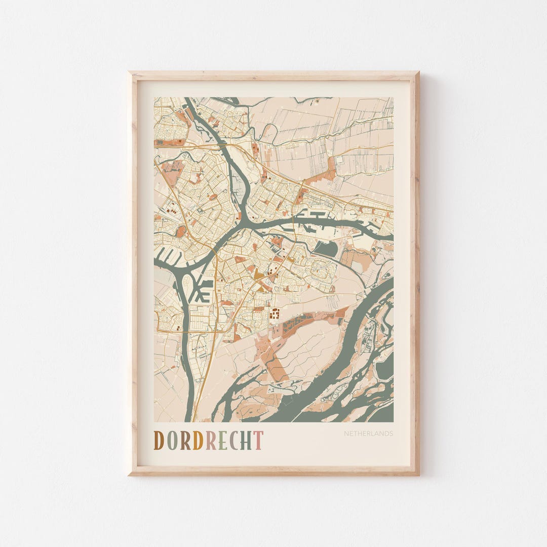 Dordrecht Map Poster, Dordrecht Print, Dordrecht Poster, Dordrecht Wall ...