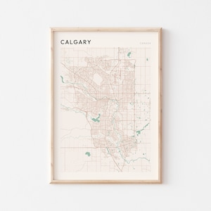 Affiche de carte de Calgary, art mural de Calgary, affiche de Calgary, carte de Calgary, impression de Calgary, impression de voyage de Calgary, Calgary Canada, carte de l'Alberta