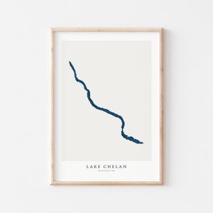 Lago Chelan, Stampa del Lago Chelan, Poster del Lago Chelan, Arte del Lago Chelan, Arte murale del Lago, Stampa della mappa del Lago, Regalo per la casa sul lago, Stampa del Lago, Washington
