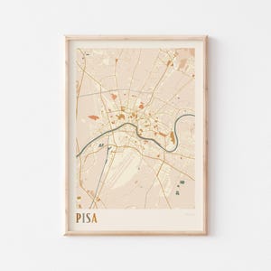 Pisa Map Poster, Pisa Print, Pisa Poster, Pisa Wall Art, Italy, Travel Gift, Boho Wall Art