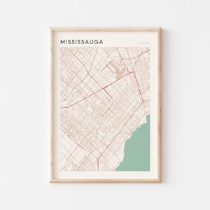 Mississauga Karte Poster, Mississauga Wandkunst, Mississauga Poster, Mississauga Kunstdruck, Mississauga Download, Mississauga Ontario Kanada