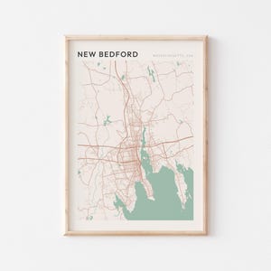 New Bedford Map Poster, New Bedford Print, New Bedford Poster, New Bedford Wall Art, Massachusetts, Travel Gift, Minimalist Art