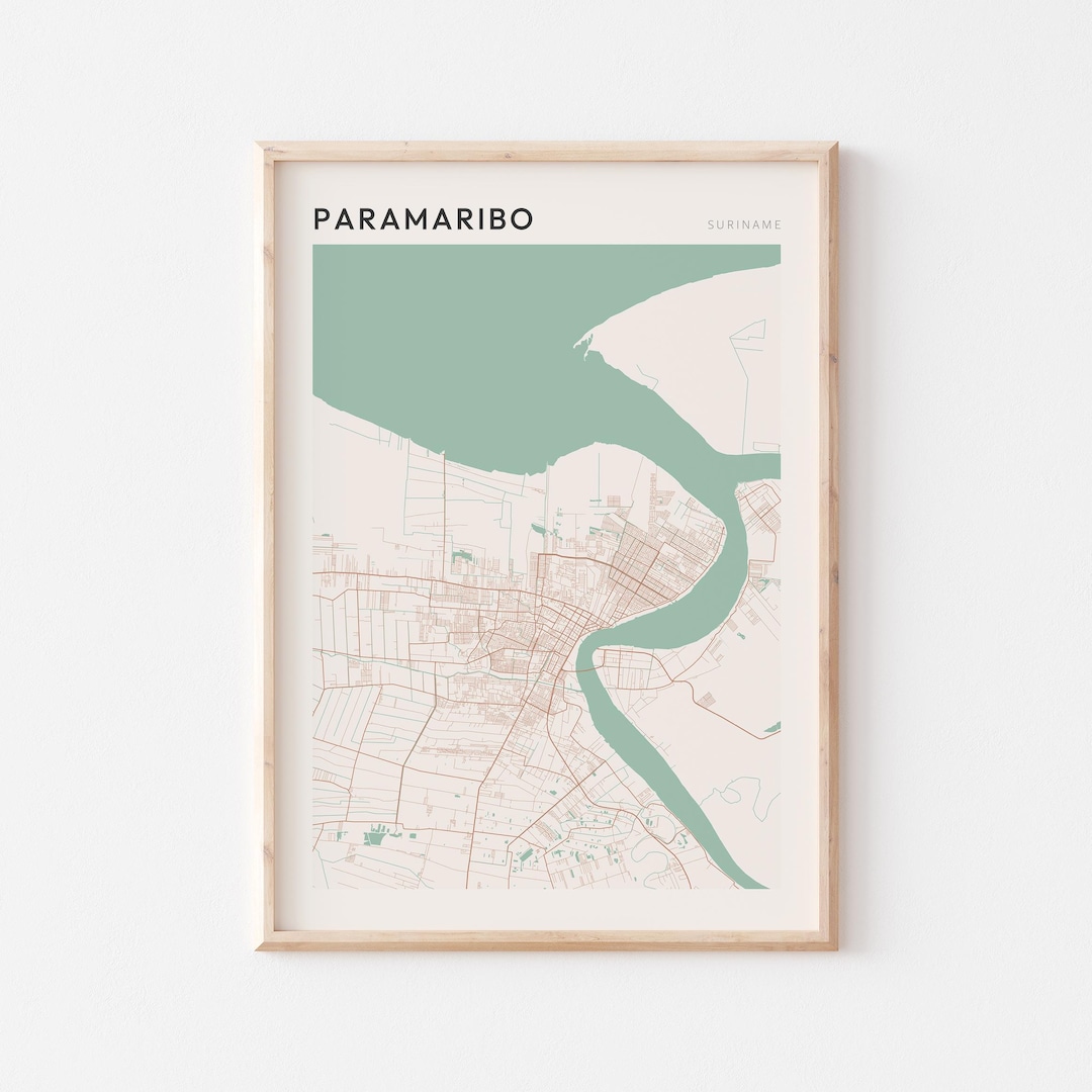 Paramaribo Map Poster, Paramaribo Print, Paramaribo Poster, Paramaribo ...