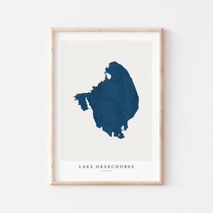 Lake Okeechobee, Lake Okeechobee-print, Lake Okeechobee-poster, Lake Okeechobee-kunst, Lake Wall Art, Lake Map Print, Lake Print, Florida