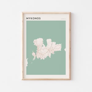 Mykonos Karte Poster, Mykonos Print, Mykonos Poster, Mykonos Wandkunst, Griechenland, Reisegeschenk, minimalistische Kunst