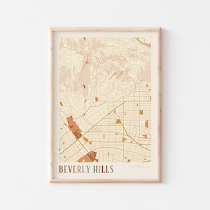 Beverly Hills Map Poster, Beverly Hills Print, Beverly Hills Poster, Beverly Hills Wall Art, California, Travel Gift, Boho Wall Art