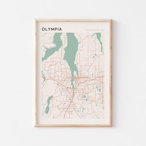 Olympia Karte Poster, Olympia Druck, Olympia Poster, Olympia Wandkunst, Washington, Reisegeschenk, minimalistischer Druck