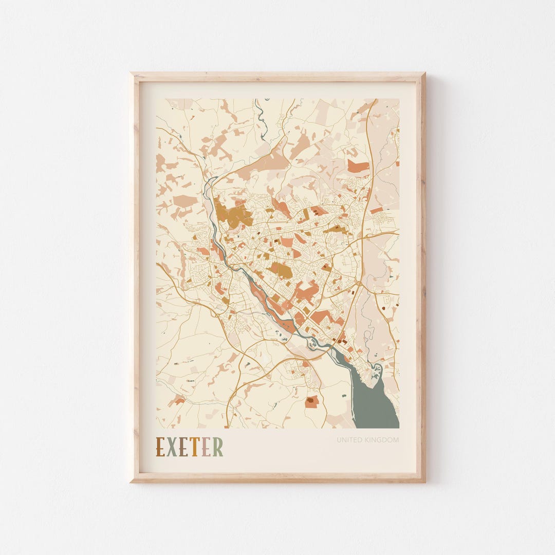 Exeter Map Poster, Exeter Print, Exeter Poster, Exeter Wall Art, United ...