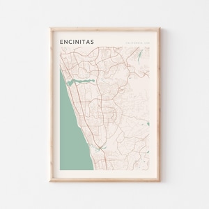 Encinitas Map Poster, Encinitas Print, Encinitas Poster, Encinitas Wall Art, California, Travel Gift, Scandi Print