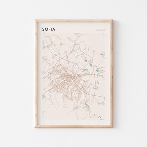 Sofia Map Poster, Sofia Print, Sofia Poster, Sofia Wall Art, Bulgaria, Travel Gift, Farmhouse Decor