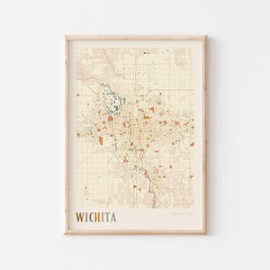 Wichita Map Poster, Wichita Print, Wichita Poster, Wichita Wall Art, Kansas, Travel Gift, Boho Print