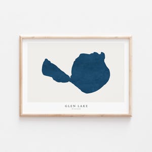 Glen Lake, stampa di Glen Lake, poster di Glen Lake, arte di Glen Lake, arte murale del lago, stampa della mappa del lago, regalo per la casa sul lago, stampa del lago, arte del lago, Michigan
