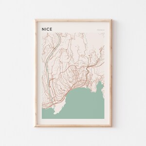 Belle affiche de carte, belle impression, belle affiche, belle oeuvre d'art murale, France, cadeau de voyage, affiche Scandi