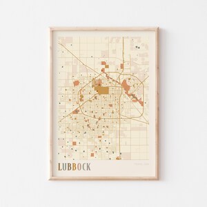 Lubbock Map Poster, Lubbock Print, Lubbock Poster, Lubbock Wall Art, Texas, Travel Gift, Boho Print