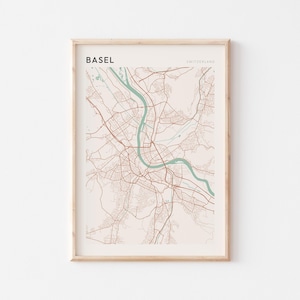 Basel Karte Poster, Basel Druck, Basel Poster, Basel Wandkunst, Schweiz, Reisegeschenk, Minimalistischer Druck