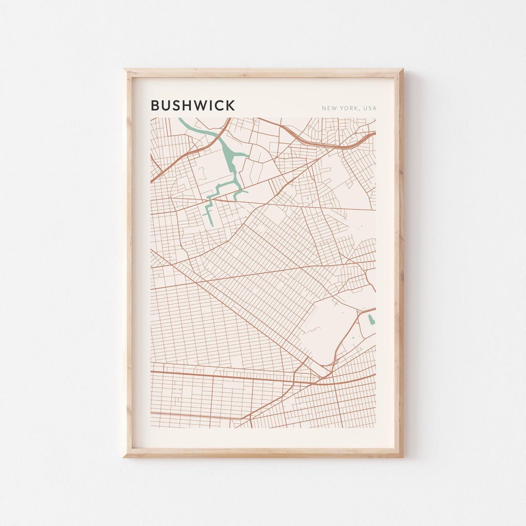 Bushwick Map Poster, Bushwick Print, Bushwick Poster, Bushwick Wall Art ...