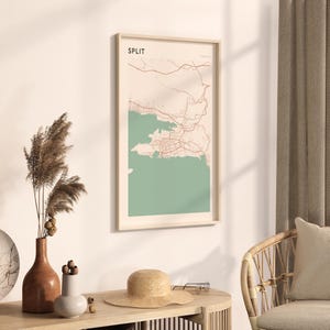 Split Map Poster, Split Print, Split Poster, Split Wall Art, Croatia, Travel Gift, Farmhouse Decor image 3