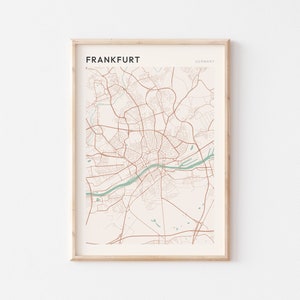Cartaz do mapa de Frankfurt, Arte de parede de Frankfurt, Mapa da cidade de Frankfurt, Cartaz de Frankfurt, Impressão de Frankfurt, Frankfurt Alemanha, Impressão de Frankfurt