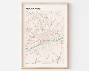 Frankfurt Map Poster, Frankfurt Wall Art, Frankfurt City Map, Frankfurt Poster, Frankfurt Print, Frankfurt Germany, Frankfurt Print