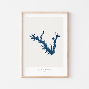 Lake Fork, Lake Fork Print, Lake Fork Poster, Lake Fork Art, Lake Wall Art, Lake Map Print, Lake House Gift, Lake Print, Lake Art, Texas