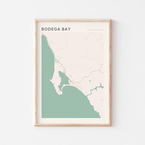 Bodega Bay Map Poster, Bodega Bay Print, Bodega Bay Poster, Bodega Bay Wall Art, California, Travel Gift, Minimalist Art