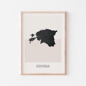 Estonia Map Poster, Estonia Print, Estonia Map Print Minimalist Boho Wall Art, Estonia Art Print Decor For Home or Gift