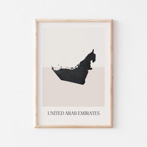 United Arab Emirates Map Poster, United Arab Emirates Print, United Arab Emirates Map Print Minimalist Boho Wall Art, UAE Print, UAE Poster