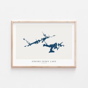 Greers Ferry Lake, Greers Ferry Lake Print, Greers Ferry Lake Poster, Greers Ferry Lake Art, Lake Map Print, Lake House Gift, Arkansas