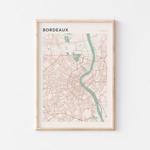 Bordeaux Karte Poster, Bordeaux Druck, Bordeaux Poster, Bordeaux Wandkunst, Frankreich, Reisegeschenk, Scandi Poster