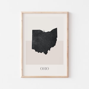 Ohio Map Poster, Ohio Print, Ohio Map Print Minimalist Boho Wall Art, Ohio Art Print Decor For Home or Gift
