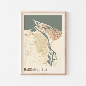 Barranquilla Map Poster, Barranquilla Print, Barranquilla Poster, Barranquilla Wall Art, Colombia, Travel Gift, Boho Decor