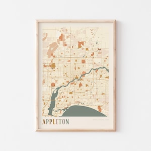 Appleton Map Poster, Appleton Print, Appleton Poster, Appleton Wall Art, Wisconsin, Travel Gift, Boho Wall Art