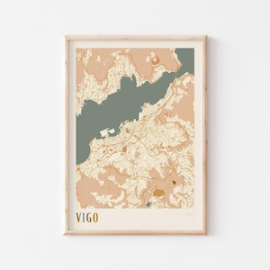 Vigo Karte Poster, Vigo Druck, Vigo Poster, Vigo Wandkunst, Spanien, Reise Geschenk, Boho Print