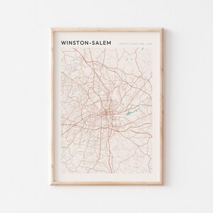 Winston-Salem Map Poster, Winston-Salem Print, Winston-Salem Poster, Winston-Salem Wall Art, North Carolina, Travel Gift, Farmhouse Decor