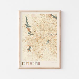 Fort Worth Map Poster, Fort Worth Print, Fort Worth Poster, Fort Worth Wall Art, Texas, Travel Gift, Boho Print