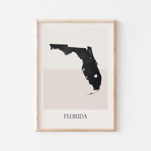 Florida kaart poster, Florida print, Florida kaart print minimalistische boho muurkunst, Florida Art Print decor voor thuis of cadeau