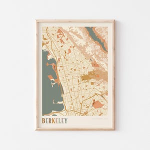 Berkeley kaart poster, Berkeley print, Berkeley poster, Berkeley Wall Art, Californië, reiscadeau, Boho Wall Art, kunst aan de muur slaapzaal
