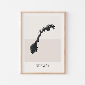 Norway Map Poster, Norway Print, Norway Map Print Minimalist Boho Wall Art, Norway Art Print Decor For Home or Gift