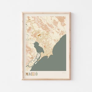 Maceio Karte Poster, Maceio Druck, Maceio Poster, Maceio Wandkunst, Brasilien, Reisegeschenk, Boho Dekor