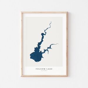 Folsom Lake, Stampa Folsom Lake, Poster Folsom Lake, Arte Folsom Lake, Arte murale del lago, Stampa mappa del lago, Regalo casa sul lago, Stampa lago, California
