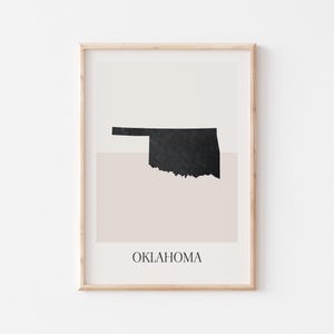 Oklahoma Map Poster, Oklahoma Print, Oklahoma Map Print Minimalist Boho Wall Art, Oklahoma Art Print Decor For Home or Gift